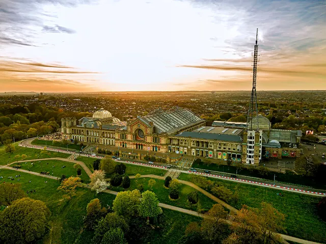 Alexandra Palace in north London, home of the first BBC television studios, photographed in 2021.