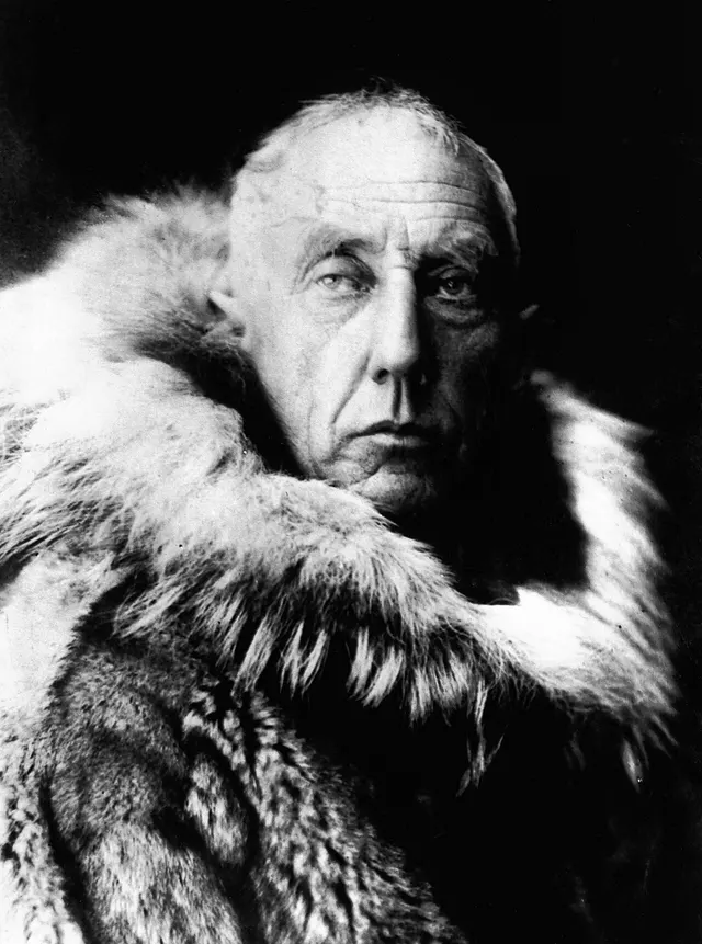 Roald Amundsen in polar furs.