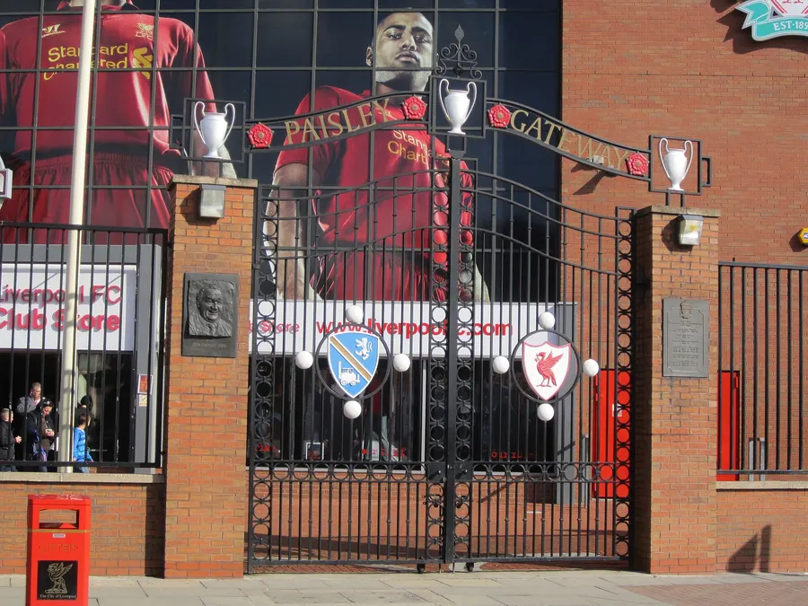 The Paisley Gateway at Anfield, Liverpool FC's home ground since 1892, in 2012.