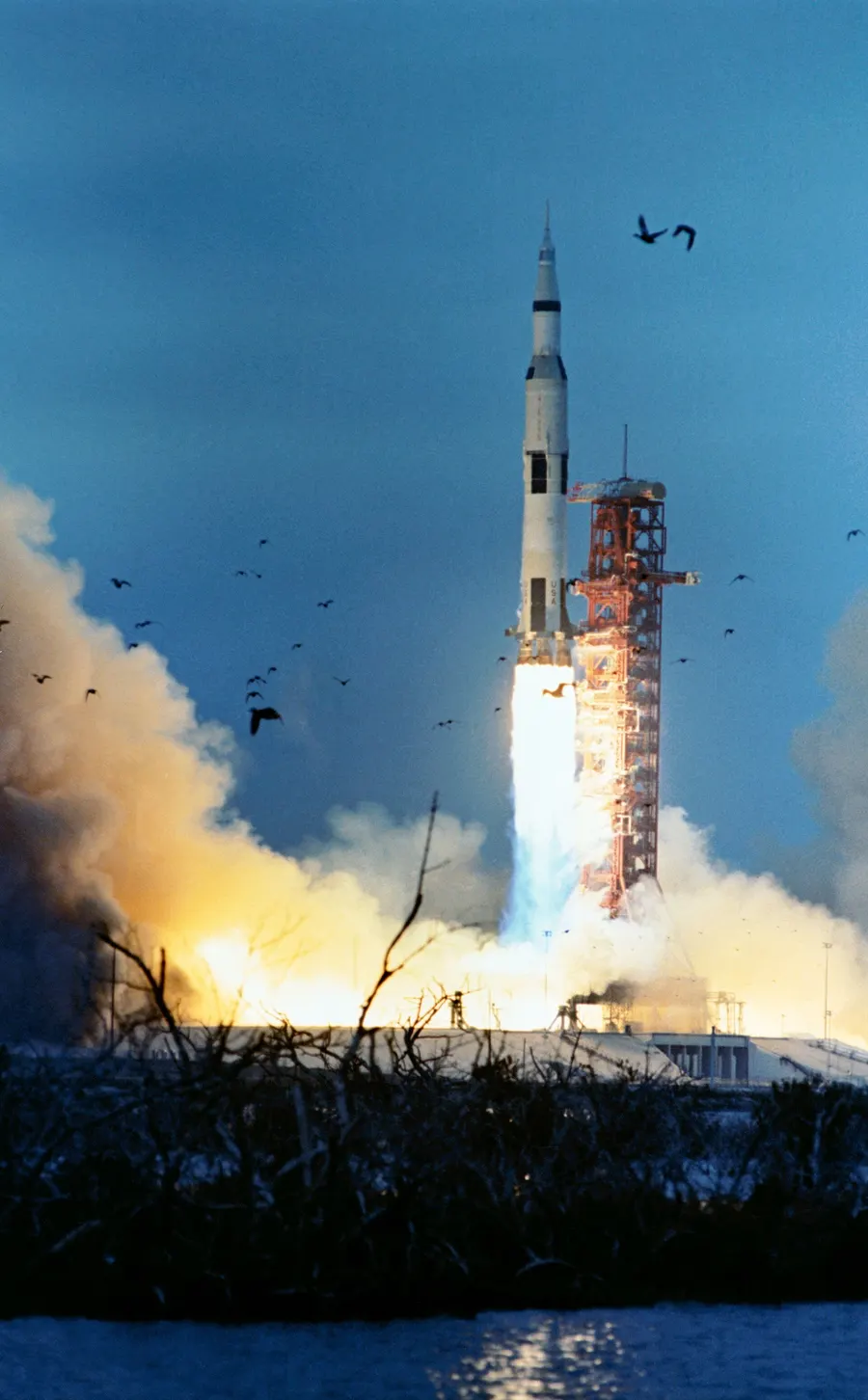 Apollo 9 lifts off from Kennedy Space Center, 3 March 1969.