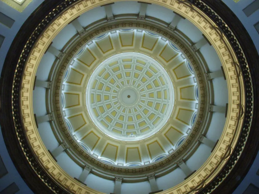 Looking up into the dome of the Colorado State Capitol in Denver