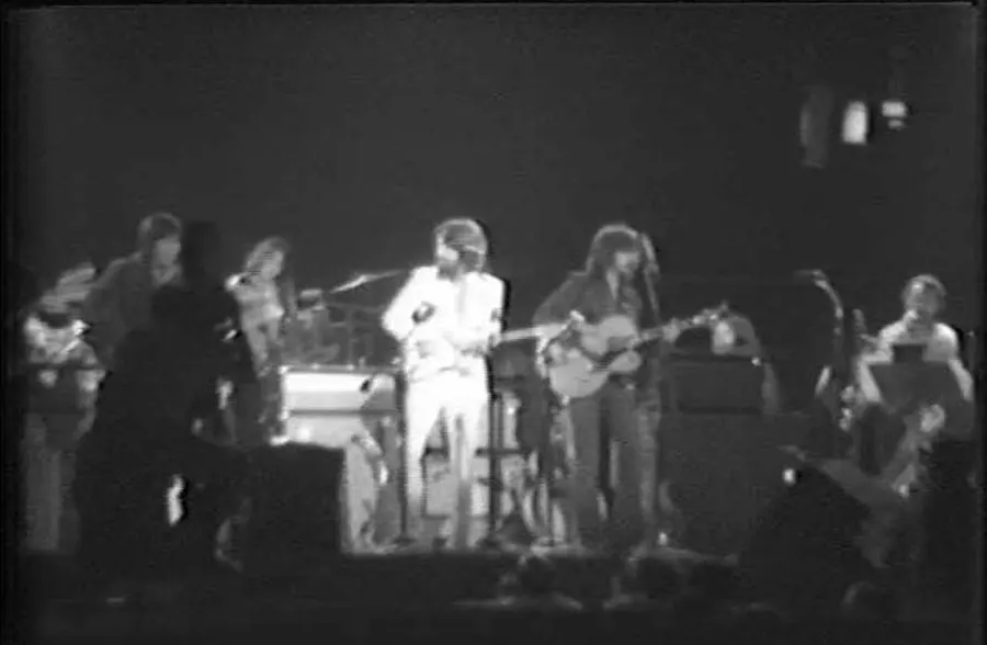 On stage at the Concert for Bangladesh, Madison Square Garden, New York, 1971