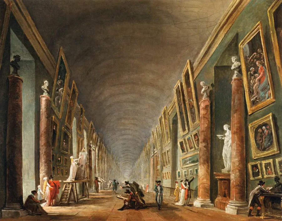 The Grande Galerie of the Louvre painted by Hubert Robert, the artist who helped turn the palace into a museum