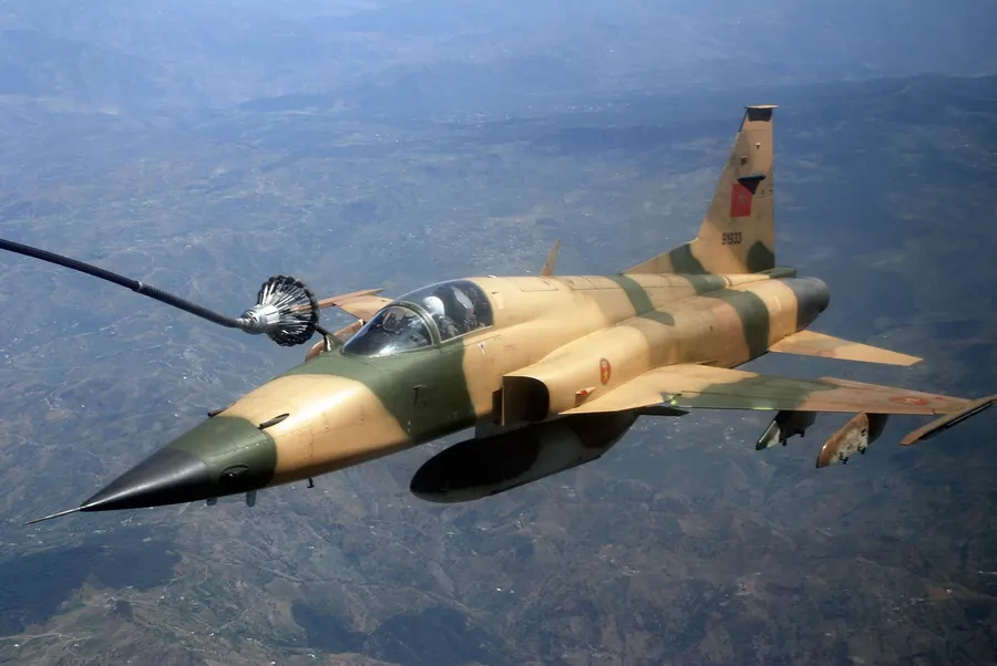 A Northrop F-5 fighter of the Royal Moroccan Air Force, the type that attacked the king's airliner in 1972, photographed in 2009