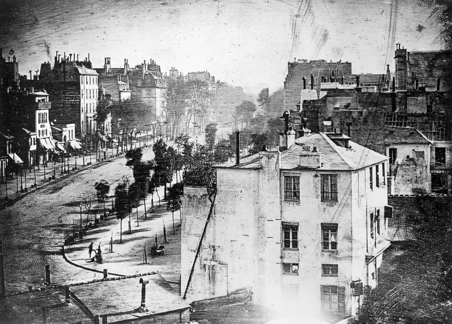 Boulevard du Temple, Paris, a daguerreotype made by Louis Daguerre in 1838