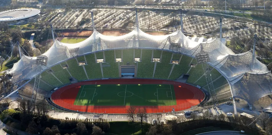 The Olympic Stadium in Munich, built for the 1972 Games, photographed in 2014