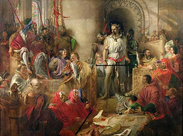 The Trial of William Wallace at Westminster, a 19th-century painting by Daniel Maclise