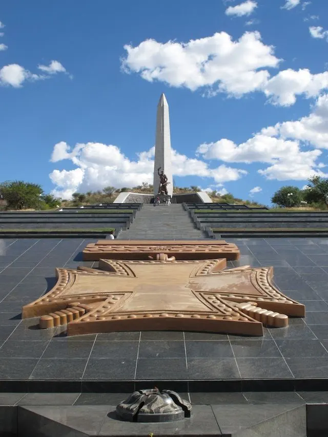 The obelisk and star at Heroes' Acre, Namibia's national memorial to those who fought for independence, near Windhoek