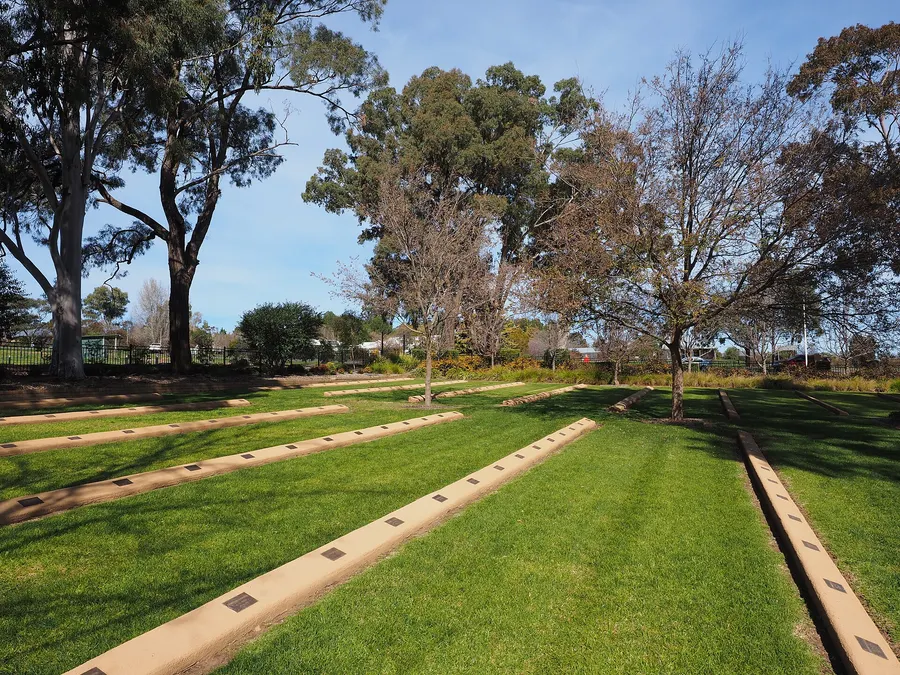 Graves in the Japanese War Cemetery at Cowra, where the prisoners who died in the breakout are buried