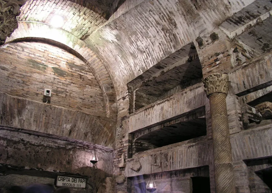 The Crypt of the Popes in the catacomb of Callixtus in Rome, where Sixtus II was buried