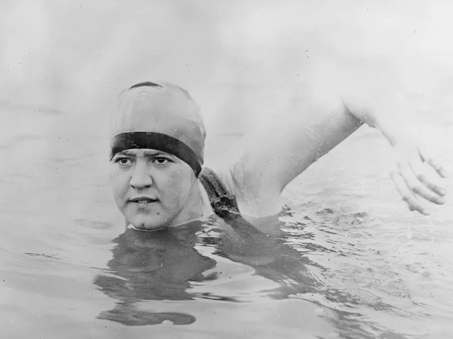 Gertrude Ederle swimming, photographed for the Bain News Service in the 1920s
