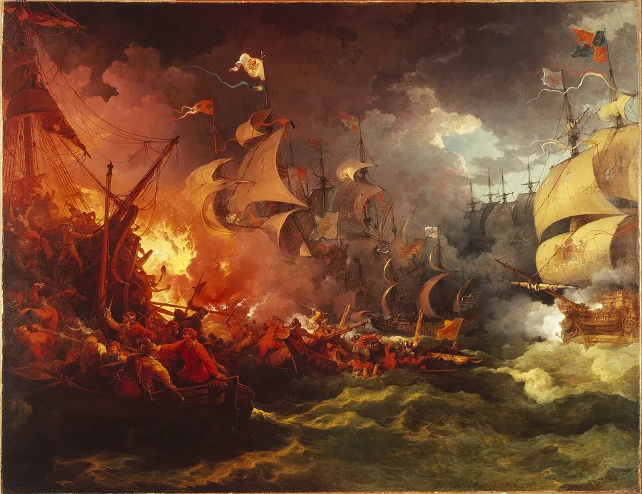 Defeat of the Spanish Armada, 8 August 1588, painted by Philip James de Loutherbourg in 1796