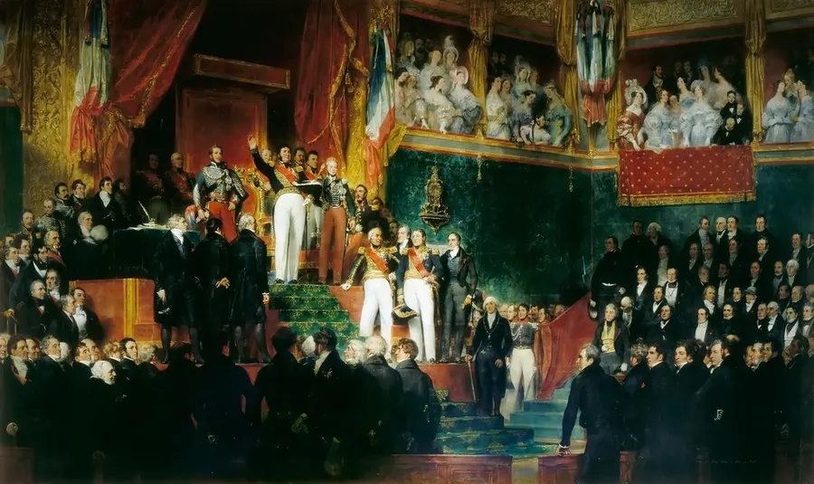 Louis-Philippe swears his oath before the Chambers on 9 August 1830, painted by Eugène Devéria