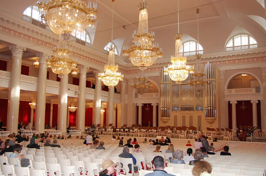 The Grand Hall of the St Petersburg Philharmonia, where the Leningrad Symphony was played during the siege
