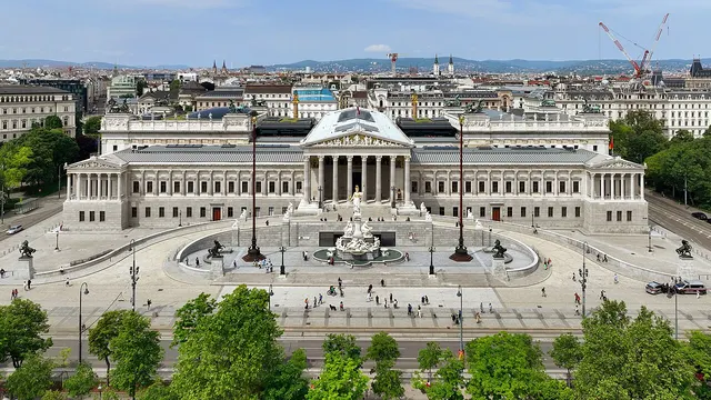The Austrian Parliament Building in Vienna.