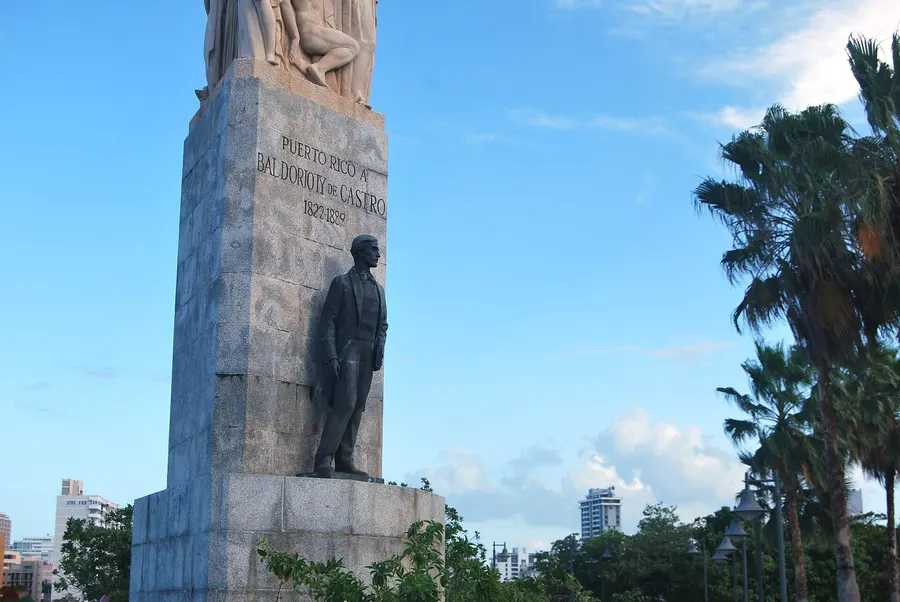 The statue of the abolitionist Román Baldorioty de Castro in San Juan, 2012.