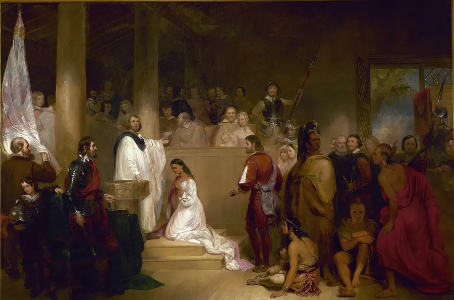 The Baptism of Pocahontas, painted by John Gadsby Chapman in 1840 for the US Capitol.