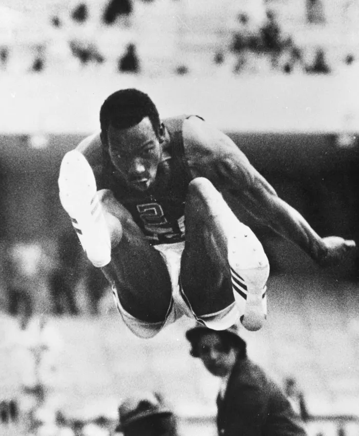 Bob Beamon at the 1968 Olympic Games in Mexico City.