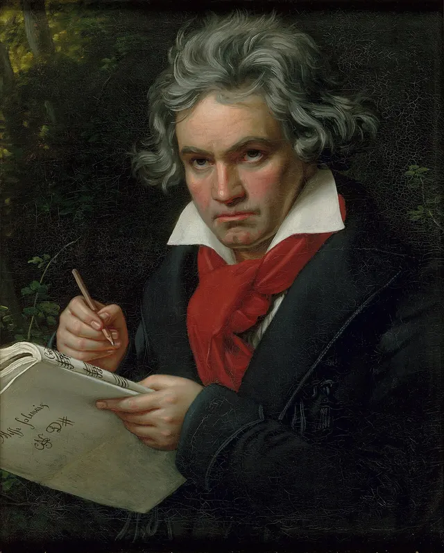 Beethoven composing the Missa solemnis, painted by Joseph Karl Stieler in 1820.
