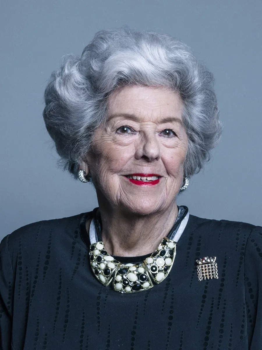 Baroness Boothroyd in her official House of Lords portrait.
