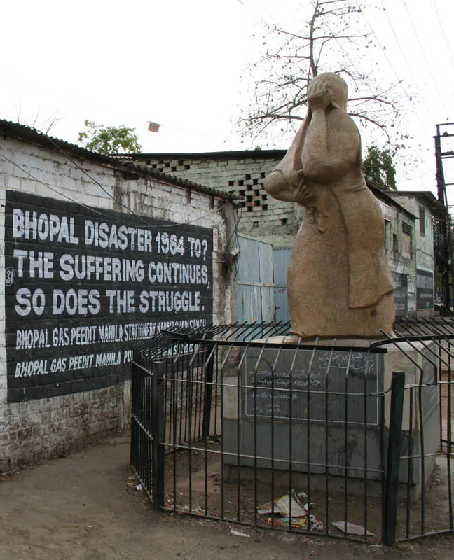 A memorial in Bhopal to those killed and disabled by the gas leak.
