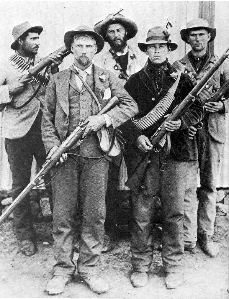 Boer guerrillas during the Second Boer War, photographed around 1900.