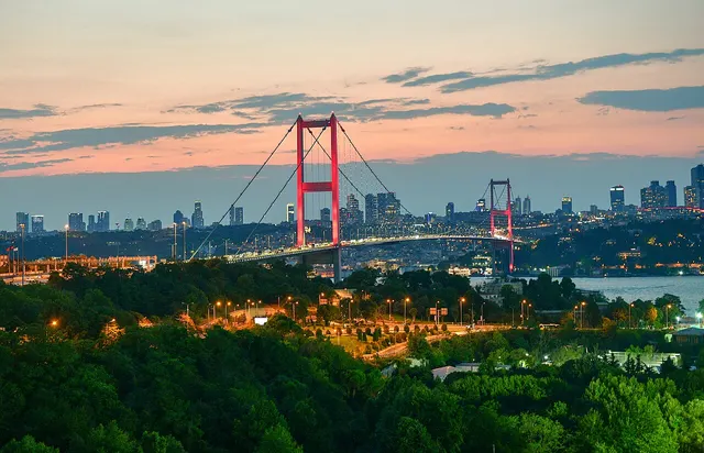 The Bosphorus Bridge in Istanbul today.