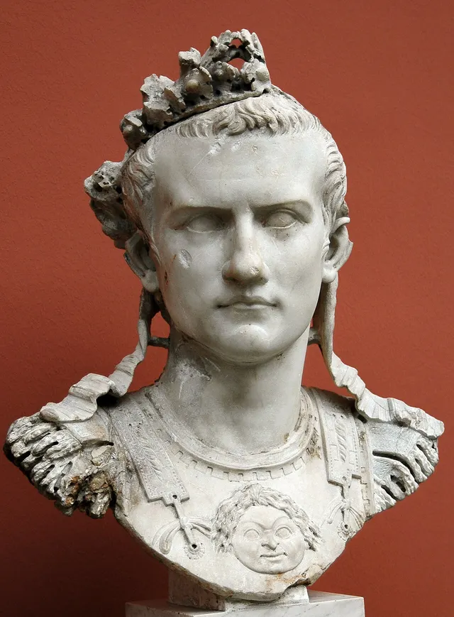 A marble bust of the emperor Caligula in the Ny Carlsberg Glyptotek, Copenhagen.