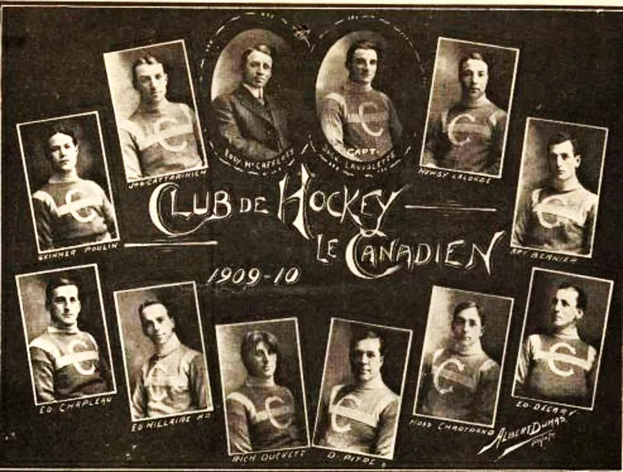 The Montreal Canadiens' first team, 1909-10.