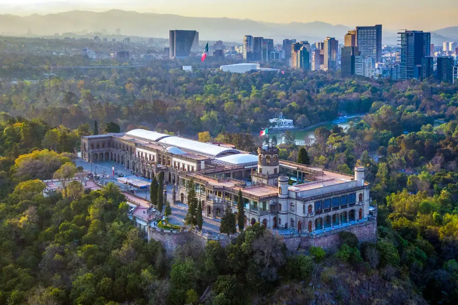 Chapultepec Castle in Mexico City, where the peace agreement was signed; photographed in 2023.