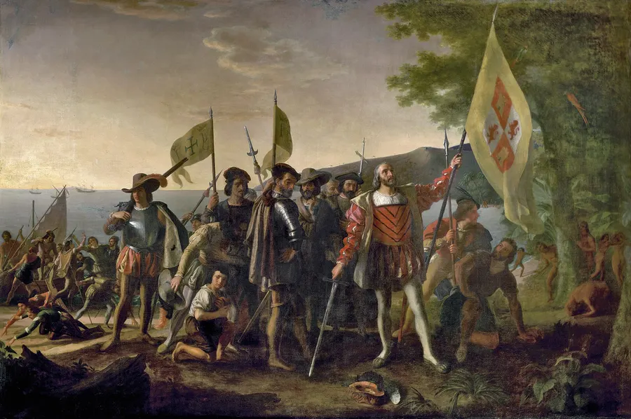 John Vanderlyn's painting of the landing, made in 1847 - a nineteenth-century idea of the scene, not a record of it.
