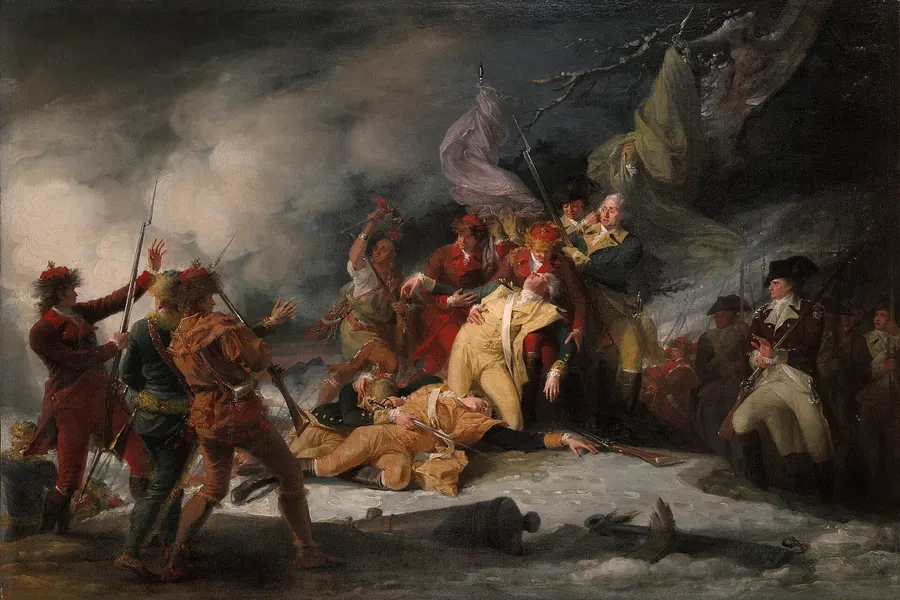 John Trumbull's painting The Death of General Montgomery in the Attack on Quebec, December 31, 1775, painted in 1786.