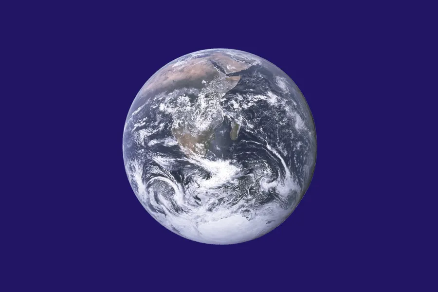 The Earth Day flag designed by John McConnell, using a NASA photograph of the Earth.