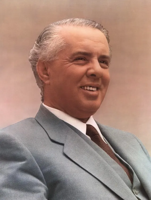 Enver Hoxha, who ruled Albania from 1944 until his death in 1985.