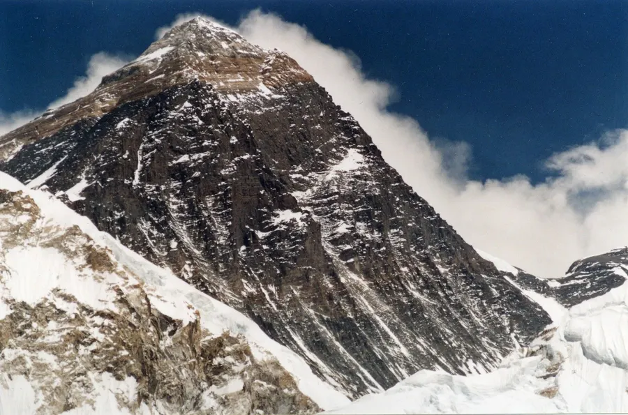 Mount Everest seen from Kala Patthar in Nepal, on the southern side climbed by Messner and Habeler.