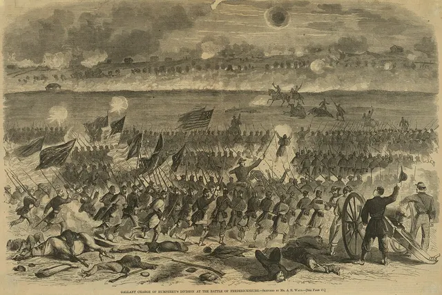 A sketch of the fighting at Fredericksburg by the war artist Alfred Waud.