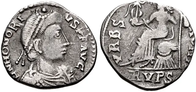 A silver Vandal coin bearing the name of Gaiseric.