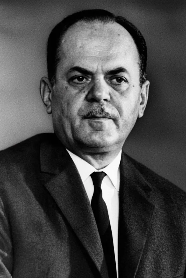 Georgios Papadopoulos, leader of the new military government, in a 1967 press photograph.