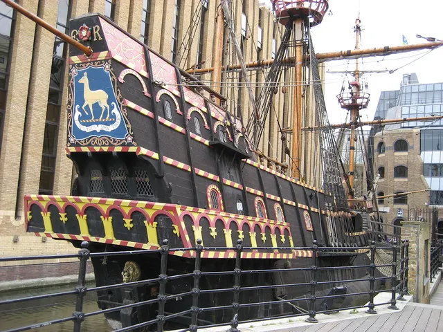 A full-size replica of the Golden Hind at Southwark, London.