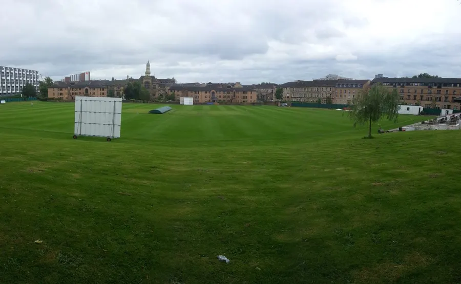 The cricket ground at Hamilton Crescent in Partick, Glasgow, where the match was played, in 2017.