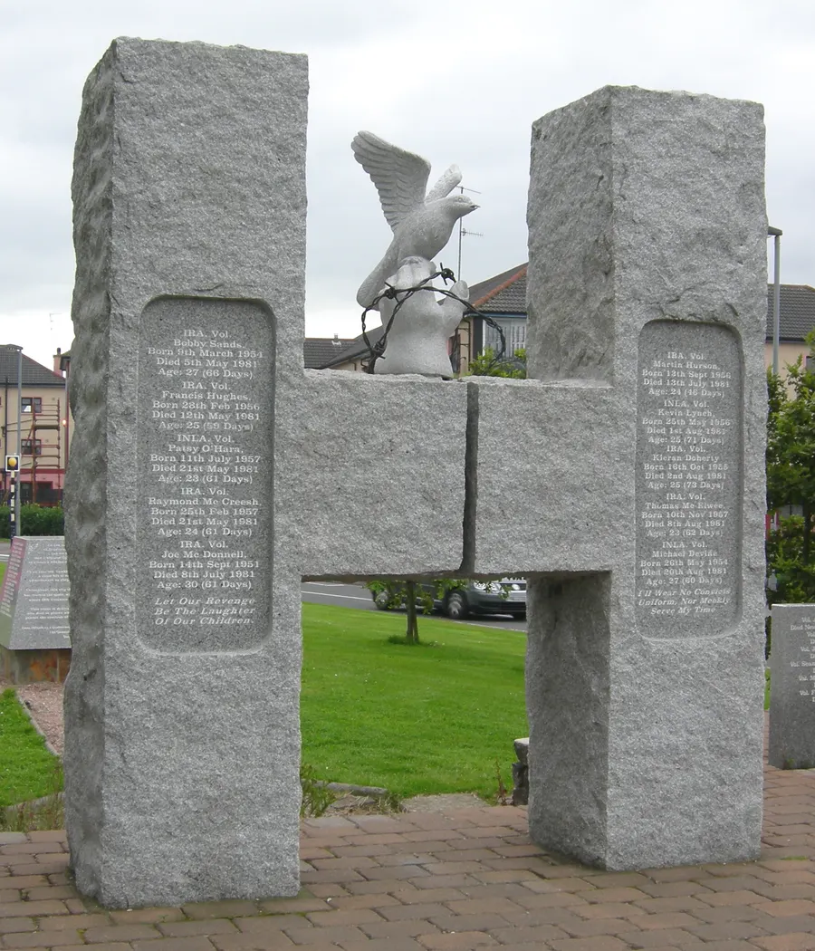 The H-Block monument to the hunger strikers in Derry.