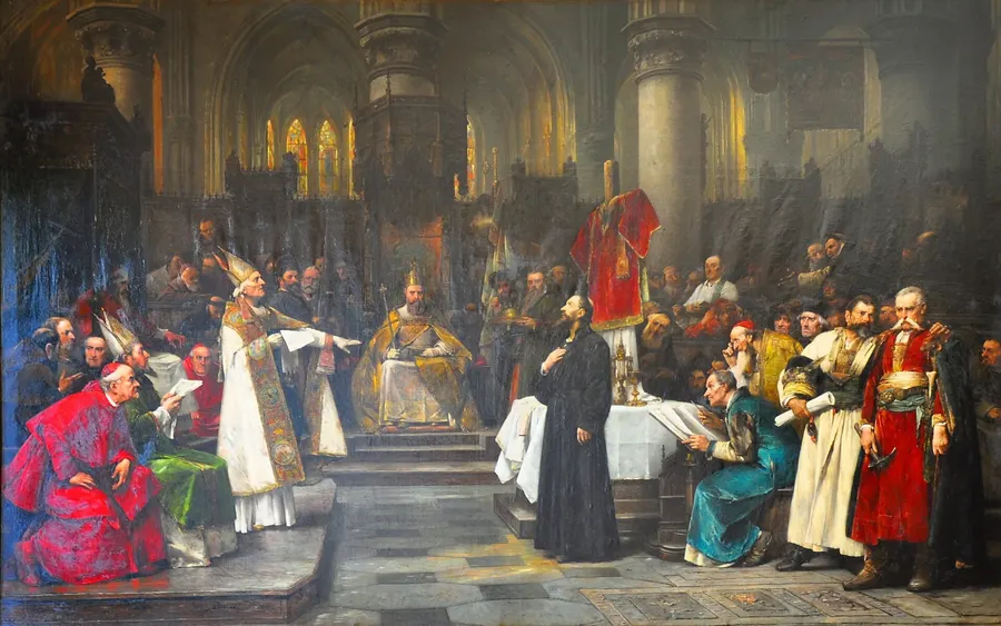 Jan Hus before the Council of Constance, painted by Václav Brožík.