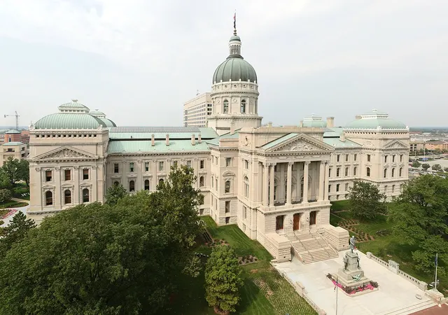 The Indiana Statehouse in Indianapolis.