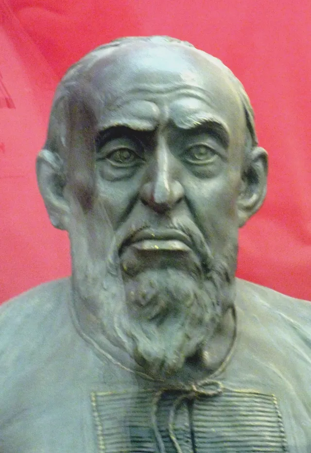 A bust of Ivan IV made by the scientist Mikhail Gerasimov, who reconstructed his face from his skull.