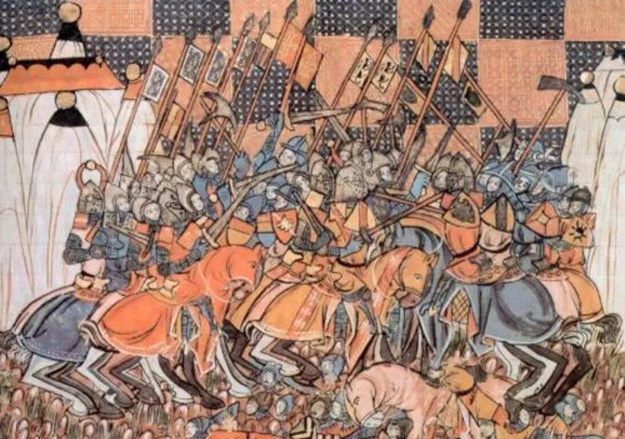 A medieval illumination of the battle at Dorylaeum, from a manuscript of William of Tyre's history of the crusades