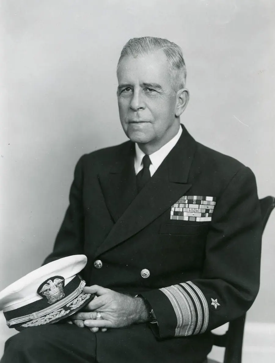 Vice Admiral C. Turner Joy, who led the United Nations Command delegation when the talks opened at Kaesong