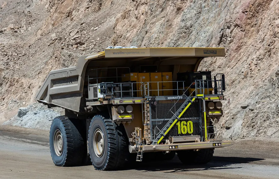 A giant haul truck at Chuquicamata in northern Chile, one of the largest open-pit copper mines in the world