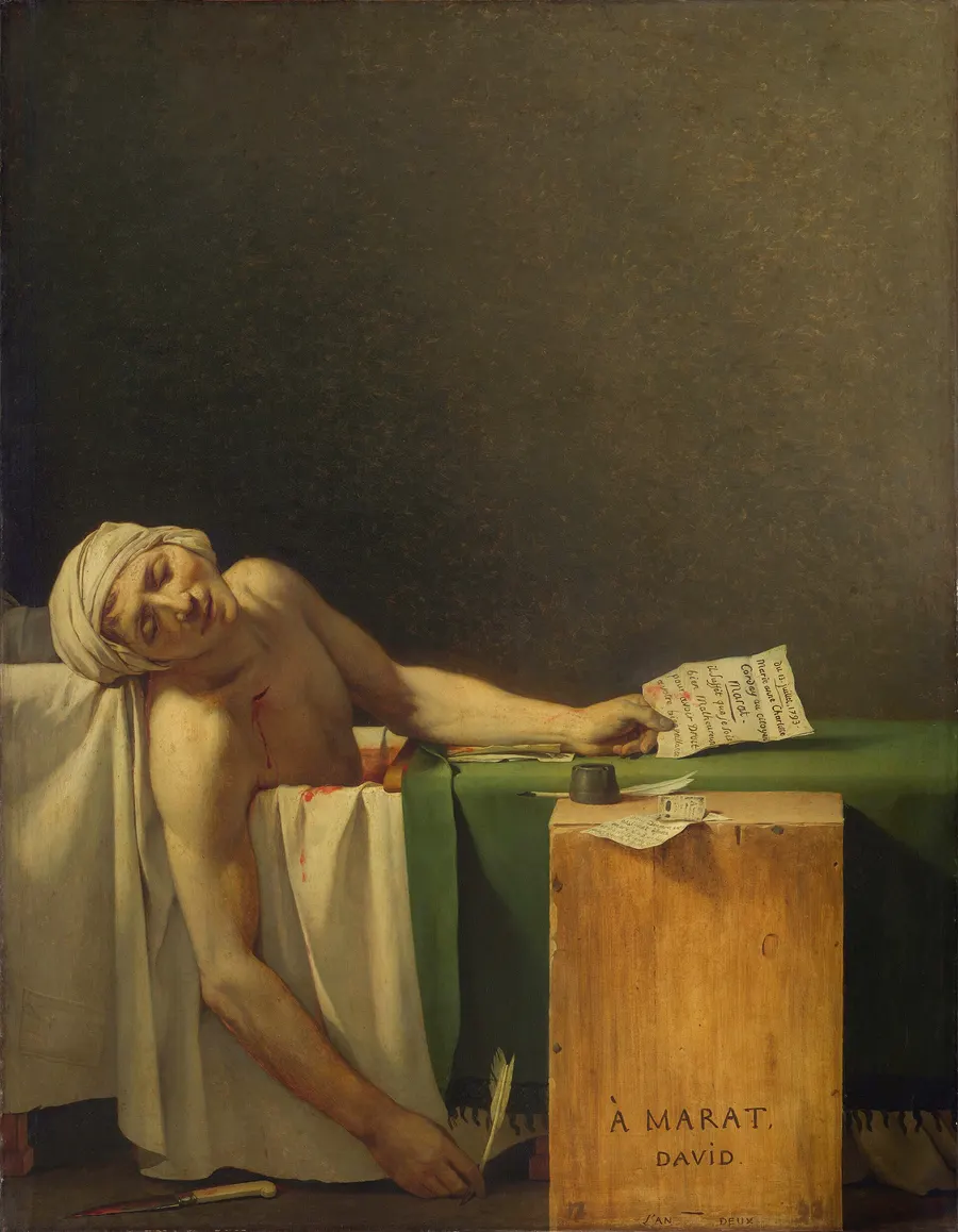 The Death of Marat, painted by Jacques-Louis David in 1793