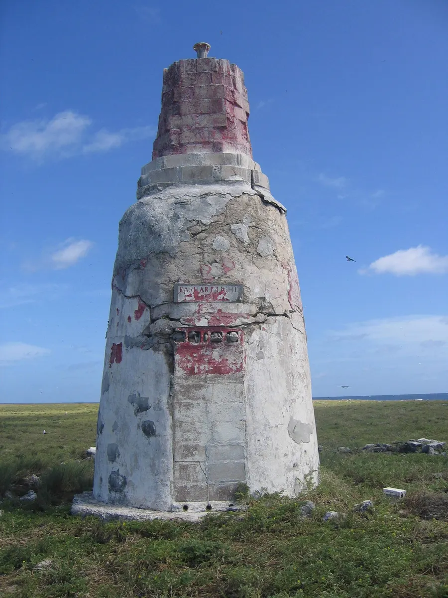 Earhart Light, the day beacon built on Howland Island in her memory, photographed in 2008