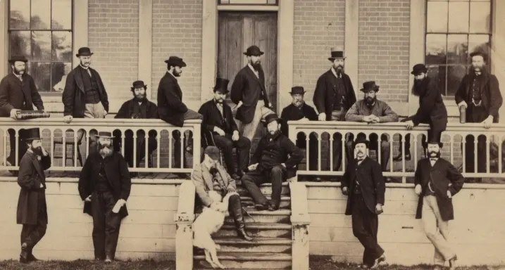 Members of the Legislative Council of the colony of British Columbia in Victoria, before the colony joined Canada